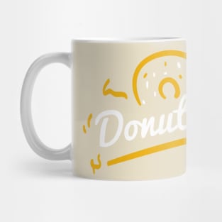 Donuts Sign Typography White and Light Brown Mug